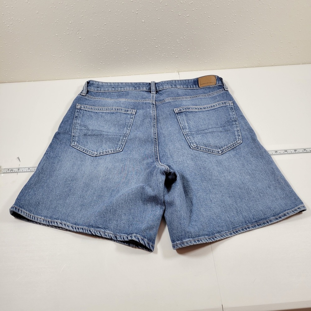 NWOT American Eagle Jort Short Women 10 Blue Excellent Stretch Denim Medium Wash - Picture 2 of 8